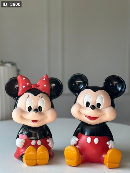 تحفة حصالة بلاستيك ميكي ماووس & ميني ماووس
