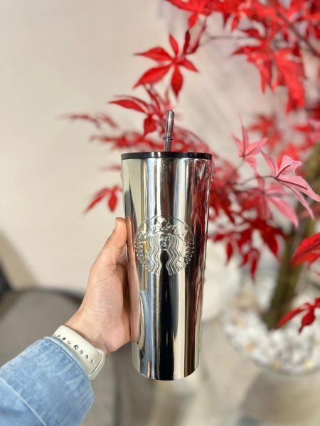 ماج ثيرموس ستاربكس حفر لون فضي