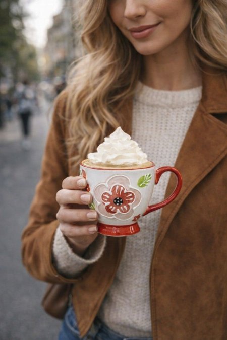 فنجان هاند ميد ورد أحمر(4)