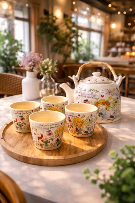 ابريق طقم مع فناجين