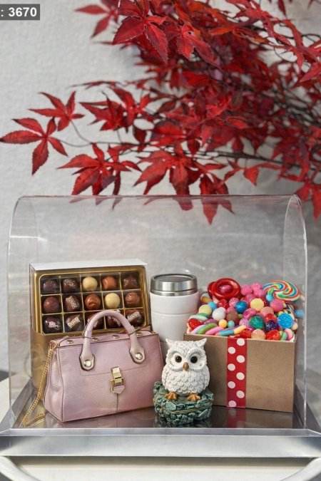 صندوق اكروليك زجاجي ع شكل قوسة طقم 3 قطع