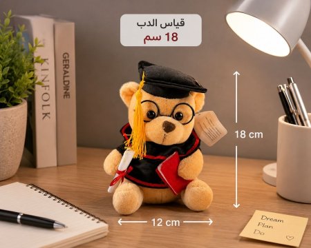دب تخرج صغير بني