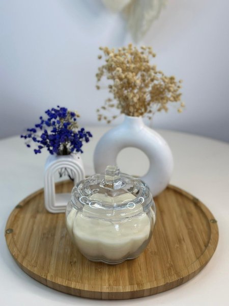 شمعه زجاج مع غطاء (7-13)