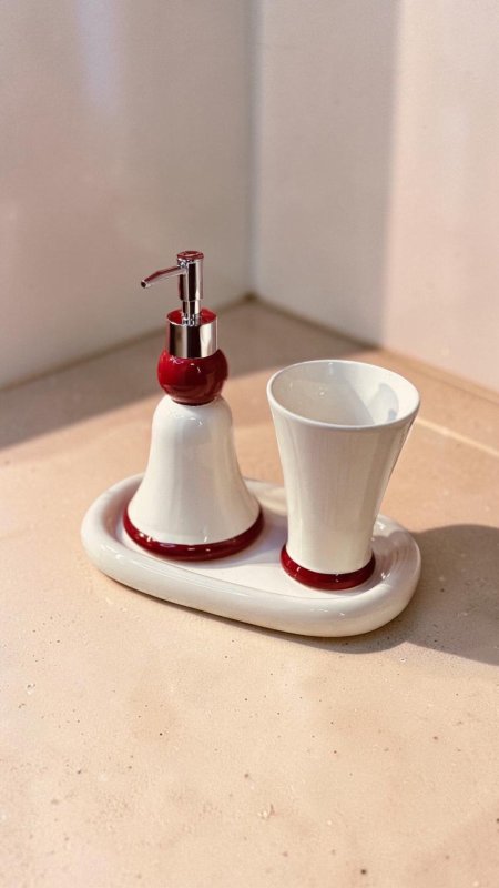 طقم علبة صابونة سيراميك