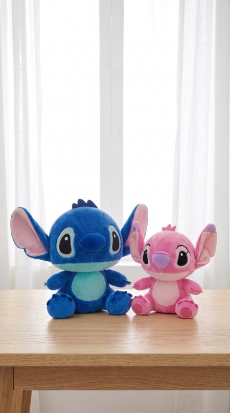 دب Disney ستيتش ازرق & زهري مع علاقة طبعة 25cm