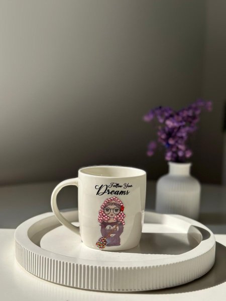 ماج girly مع ستراس / بنت شعر كيرلي