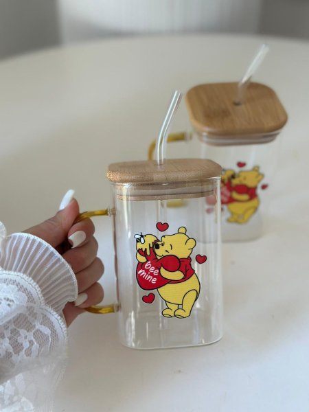 كاسة شفاف ايس كوفي دب عسل