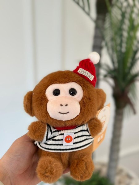 دب صغير حبيبات تعليقة (20سم) قرد ببيونه