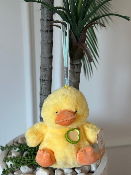 دب صغير حبيبات تعليقة (20سم) بطه اصفر