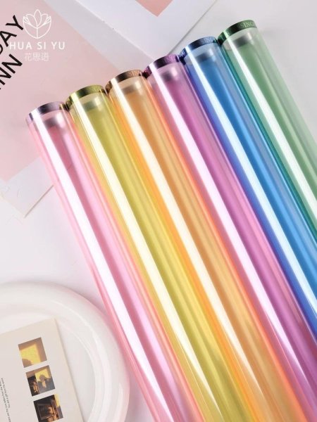 ورق بلاستيك تنسيق باقات ورد لمعه